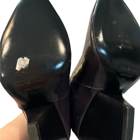 Pour La Victoire Glossy Black wedge booties - Picture 4 of 5